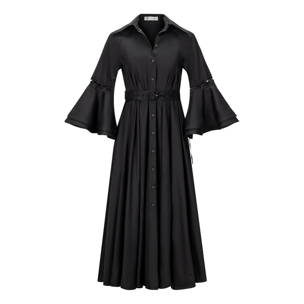 Palmer//Harding Lace-Up Detail Belted Cotton Shirt Dress. Size 8UK