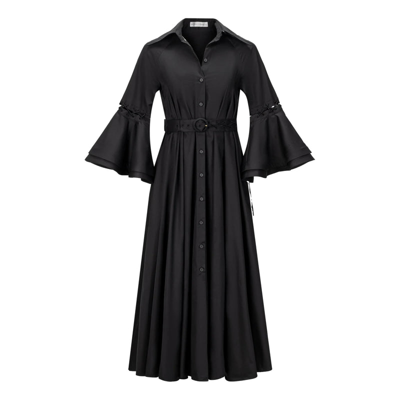 Palmer//Harding Lace-Up Detail Belted Cotton Shirt Dress. Size 8UK