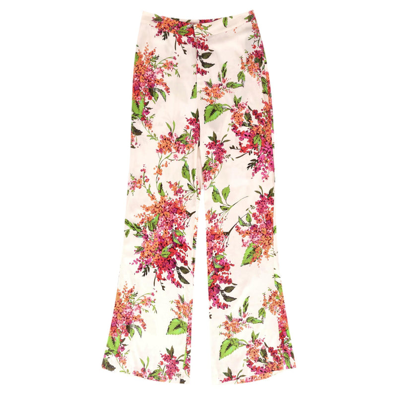 Hale Bob Floral-Print Flared Trousers. Size M