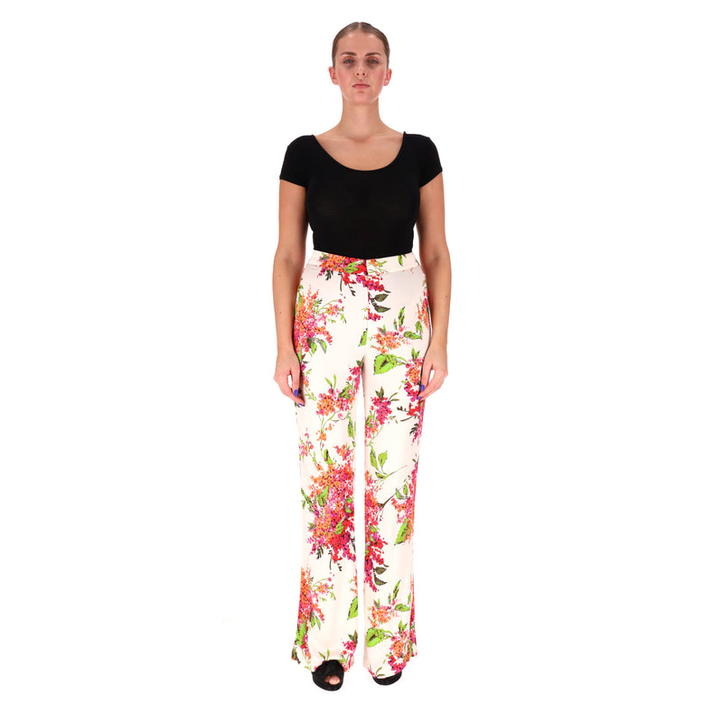 Hale Bob Floral-Print Flared Trousers. Size M