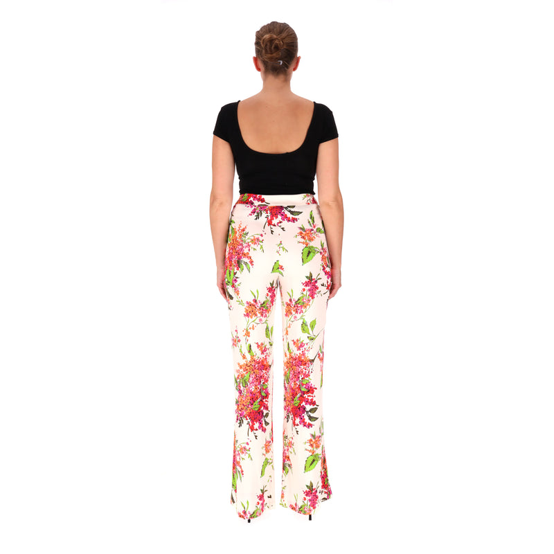 Hale Bob Floral-Print Flared Trousers. Size M
