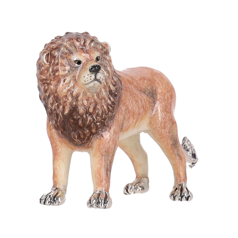 Saturno Hand Enamelled 925 Sterling Silver Lion Family - Set Of Four Ornaments