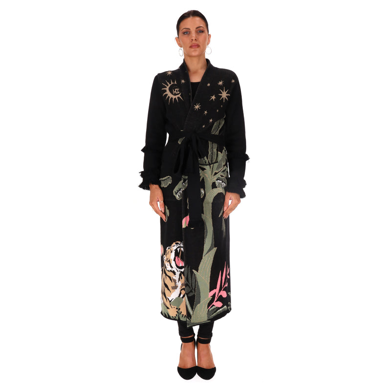 Hayley Menzies Roaring Tiger Cotton Jacquard Duster Cardigan. Size S