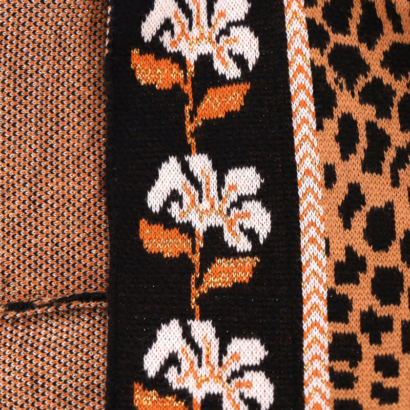 Hayley Menzies Leopard Print Knitted Open-Front Cotton Cardigan. Size M