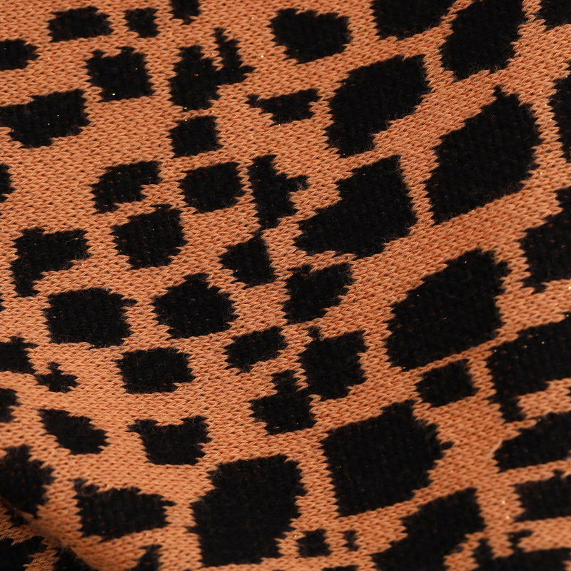 Hayley Menzies Leopard Print Knitted Open-Front Cotton Cardigan. Size M