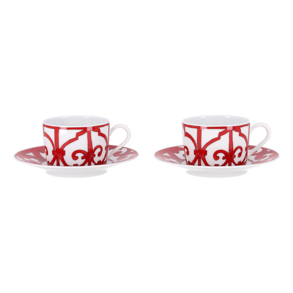Hermes Balcon du Guadalquivir Breakfast Cup & Saucer Set Of Two