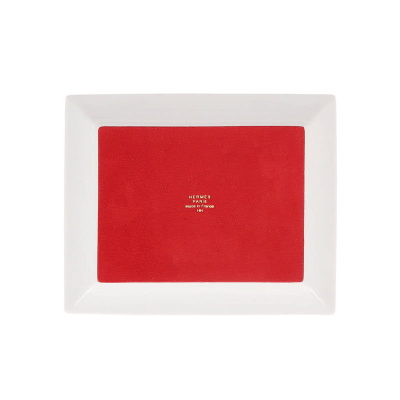 Hermes Balcon du Guadalquivir Porcelain & Goat Skin Tray
