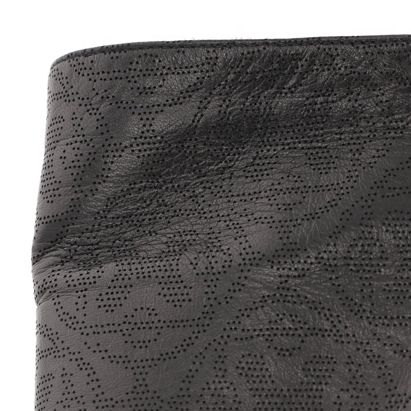 Hermes Perforated 'H' Pattern Leather Heeled Knee Boots. Size 39