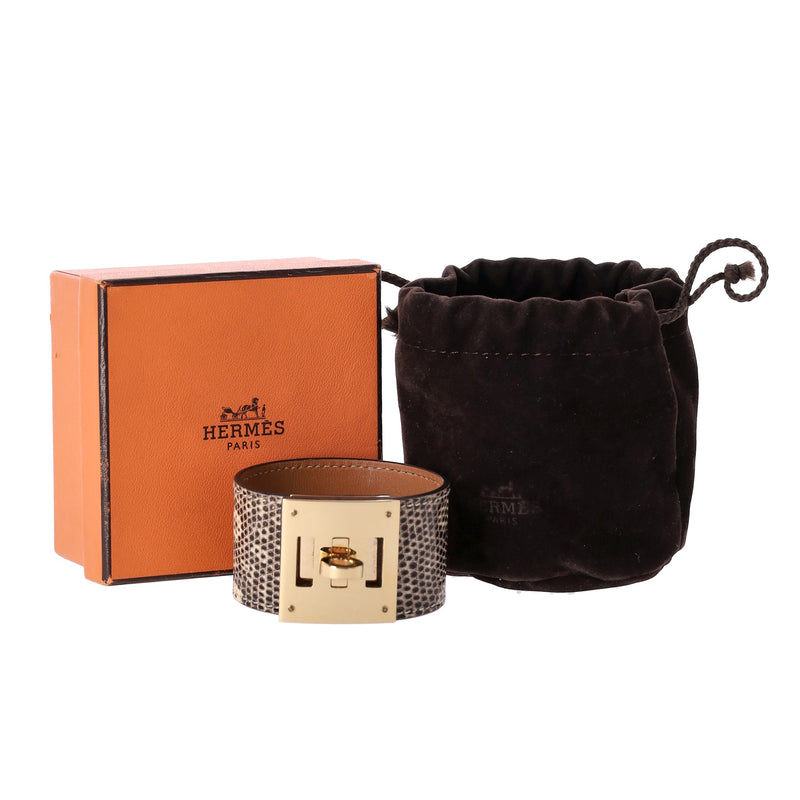 Hermes Lizard Skin Kelly Dog Bracelet