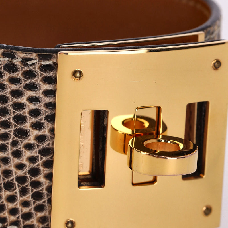 Hermes Lizard Skin Kelly Dog Bracelet