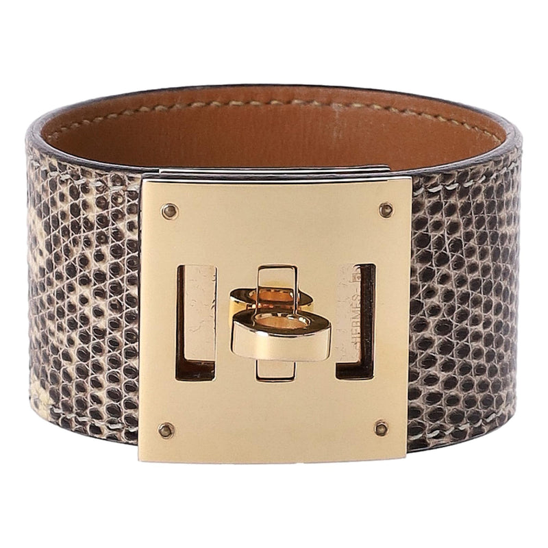 Hermes Lizard Skin Kelly Dog Bracelet