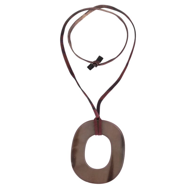 Hermes Lacquered Buffalo Horn Isthme Pendant Necklace