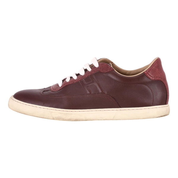 Hermes Leather & Lizard Skin 'H' Quicker Sneakers. Size 40