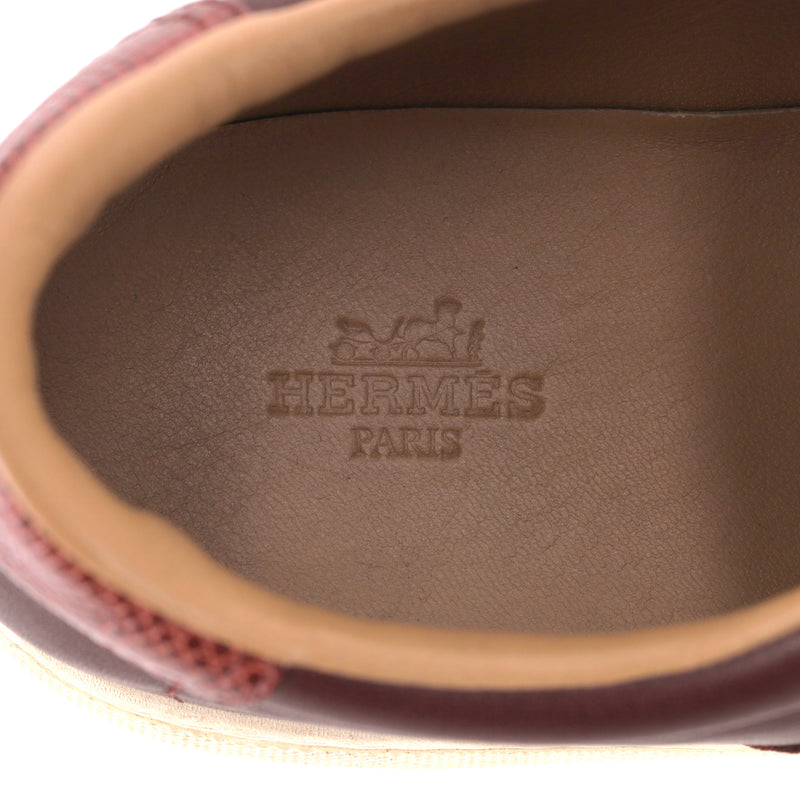 Hermes Leather & Lizard Skin 'H' Quicker Sneakers. Size 40