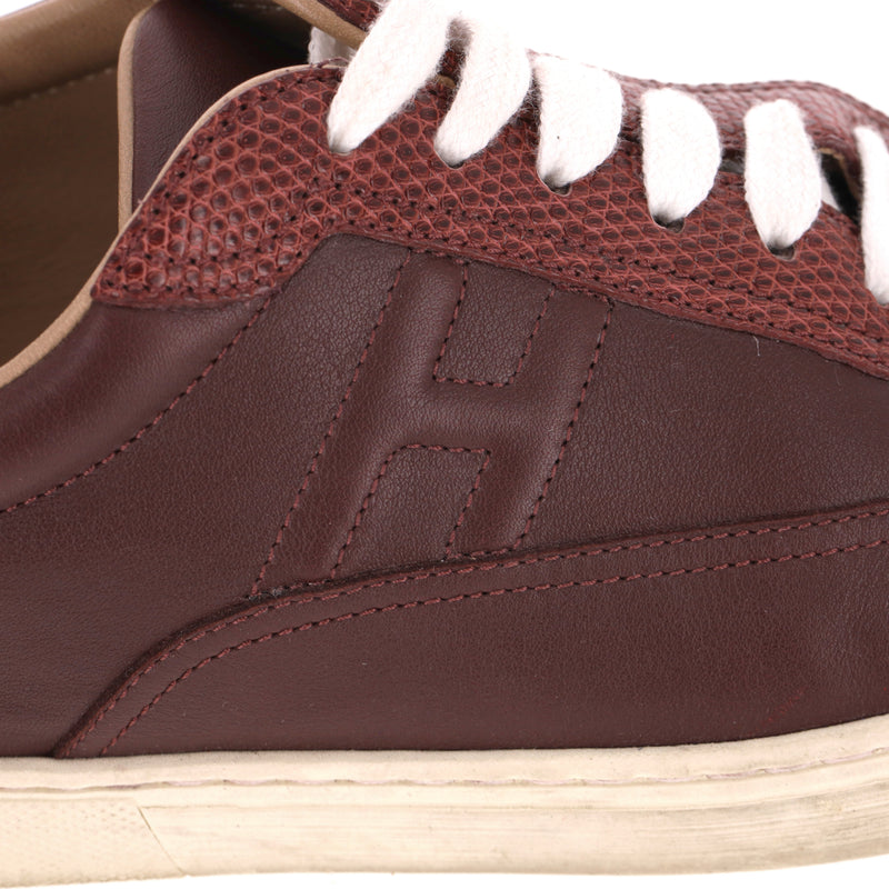 Hermes Leather & Lizard Skin 'H' Quicker Sneakers. Size 40