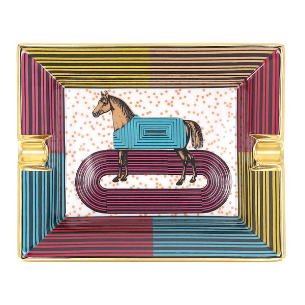 Hermes Garde-Robe Pop Porcelain  & Goatskin Ashtray