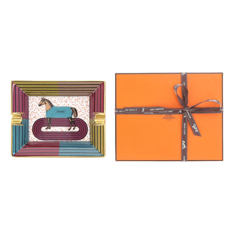 Hermes Garde-Robe Pop Porcelain  & Goatskin Ashtray