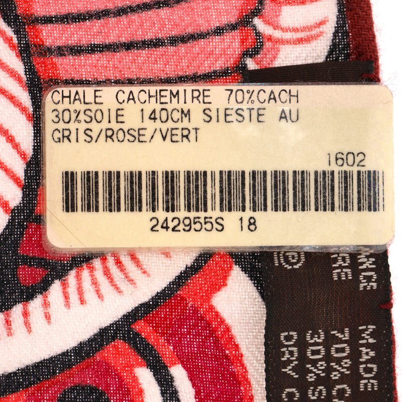 Hermès 'Sieste au Paradis' Silk & Cashmere Shawl/Scarf By Aline Honore