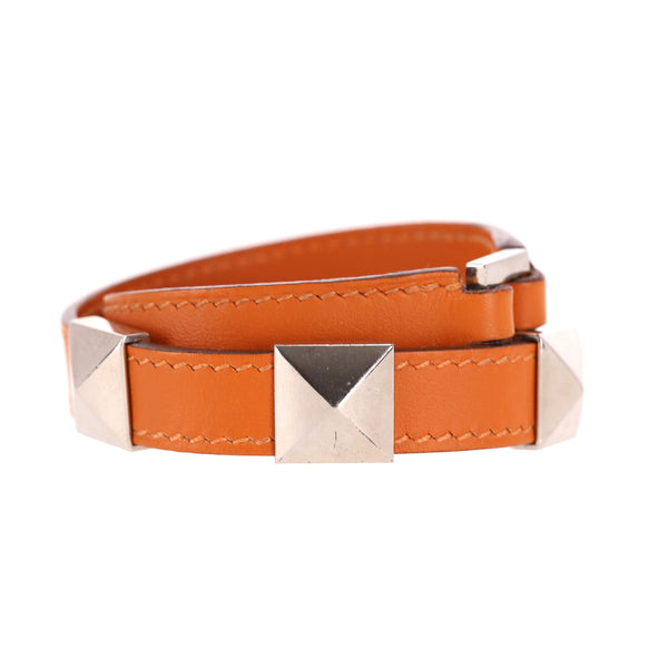 Hermes Multi Stud Medor Rockstud Leather Wrap Bracelet