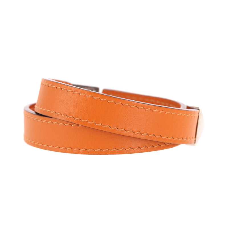 Hermes Multi Stud Medor Rockstud Leather Wrap Bracelet
