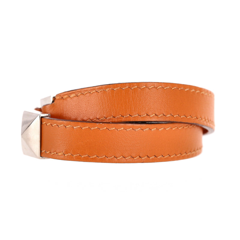 Hermes Multi Stud Medor Rockstud Leather Wrap Bracelet