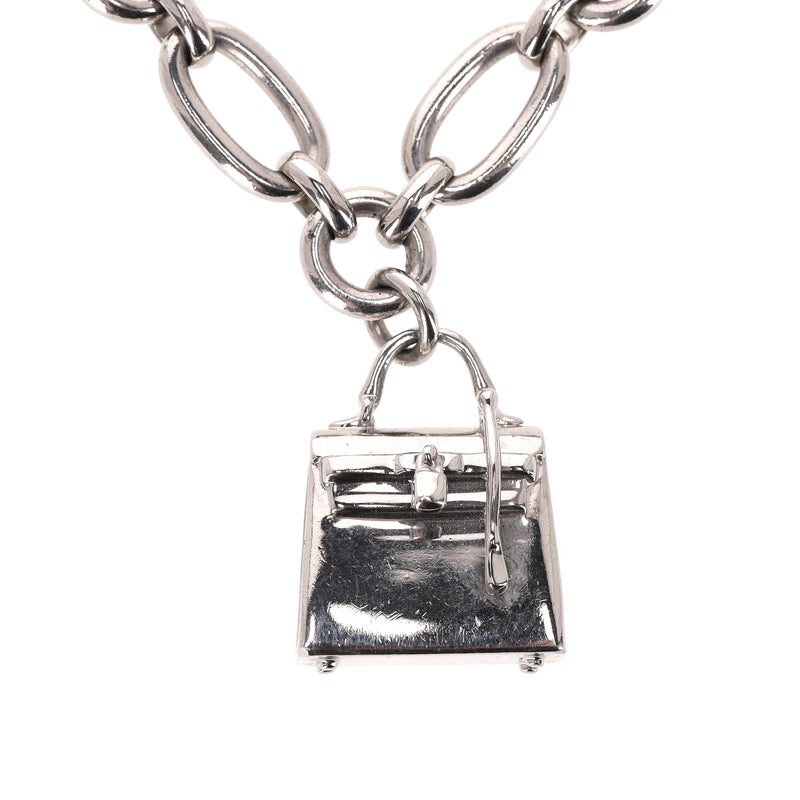 Hermes Palladium Plated Olga Chain Belt With Signature Charms
