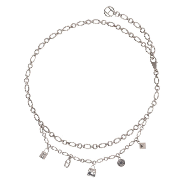 Hermes Palladium Plated Olga Chain Belt With Signature Charms