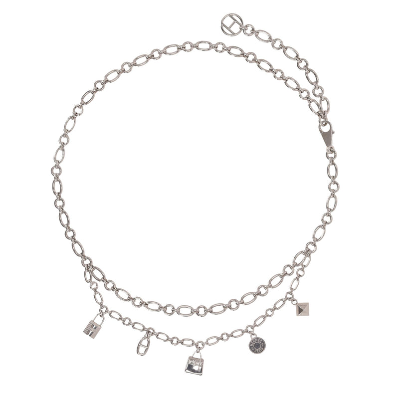 Hermes Palladium Plated Olga Chain Belt With Signature Charms
