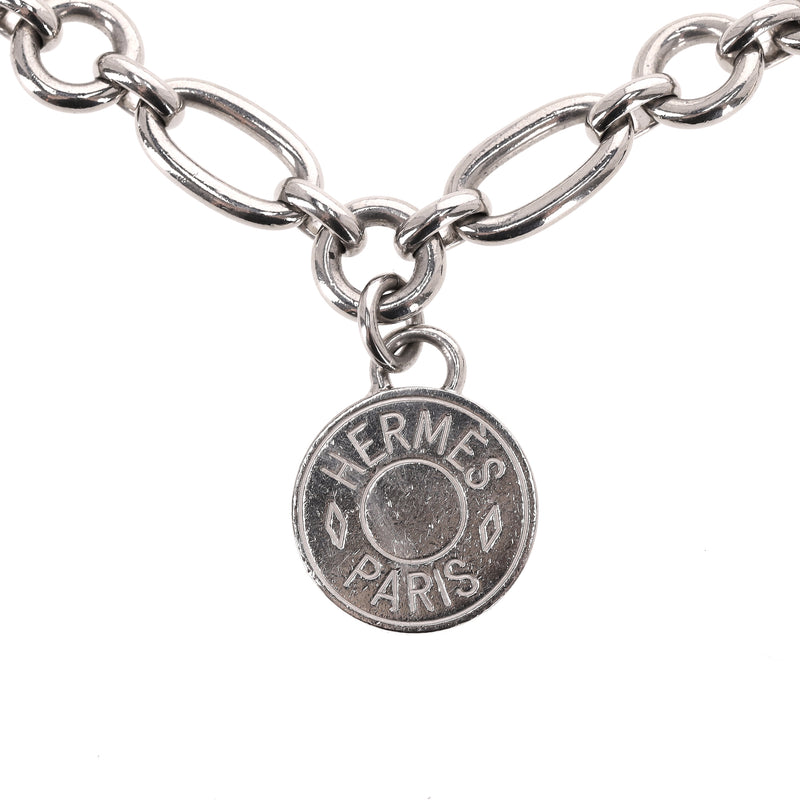 Hermes Palladium Plated Olga Chain Belt With Signature Charms