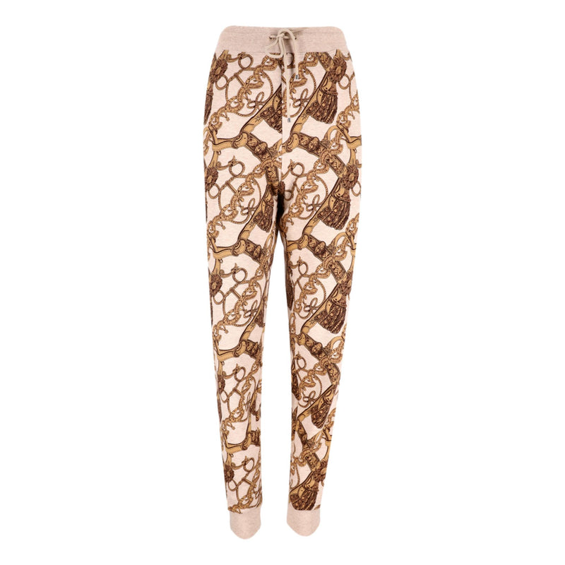 Hermes Bride De Cour Cotton & Camel Hair Matching Sweater & Joggers. Size 42FR