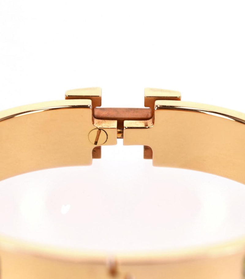 Hermes Clic Clac H 18k Gold Plated Animaux Camoufles Bracelet