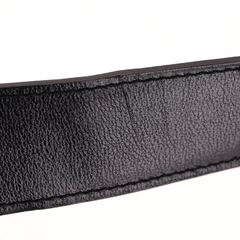 Hermes 'H' Touareg 925 Sterling Silver Buckle Leather Belt