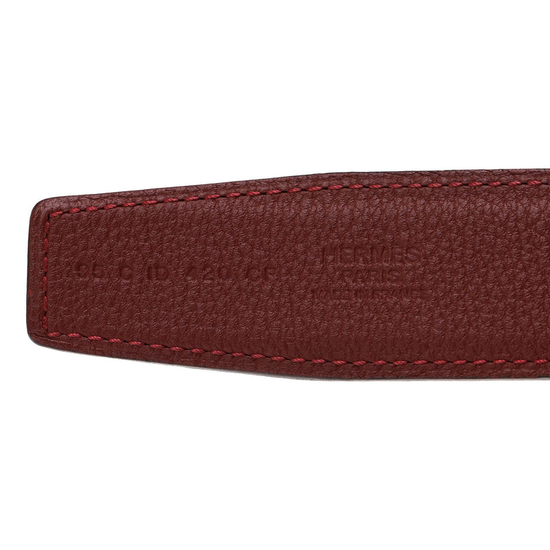 Hermes 'H' Touareg 925 Sterling Silver Buckle Leather Belt