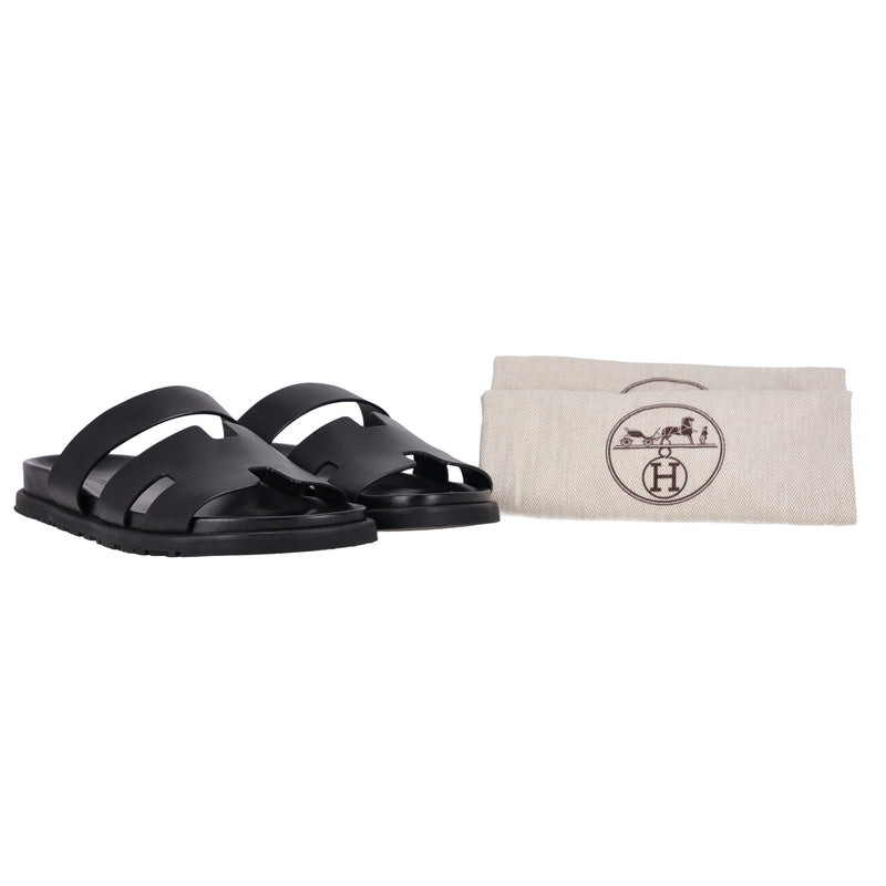 Hermes Leather Chypre Sandals. Size 41