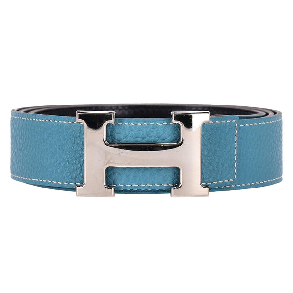 Hermes 'H' Buckle Togo Calfskin Reversible Belt