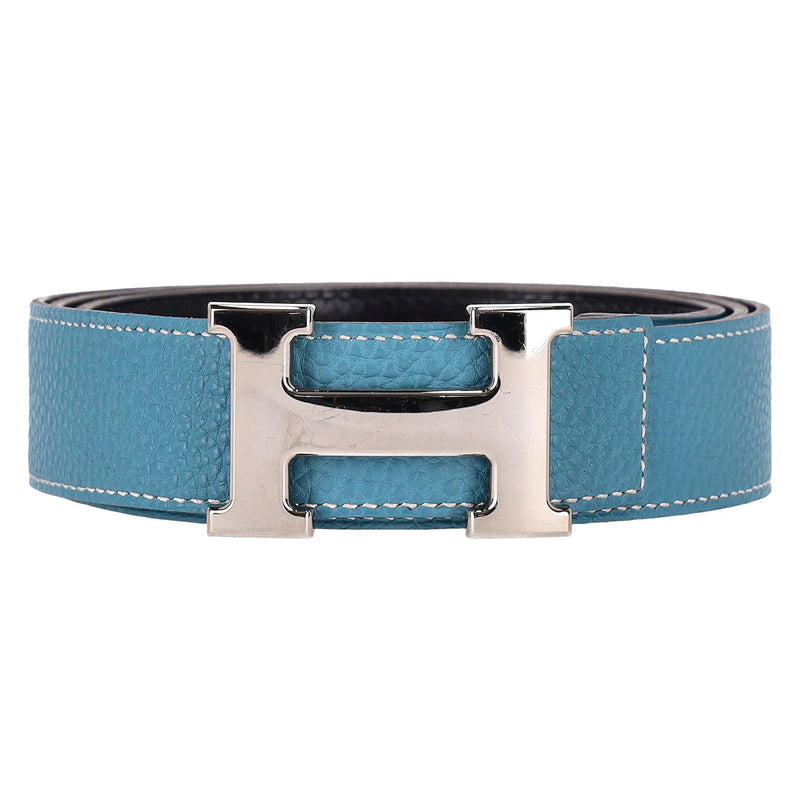 Hermes 'H' Buckle Togo Calfskin Reversible Belt