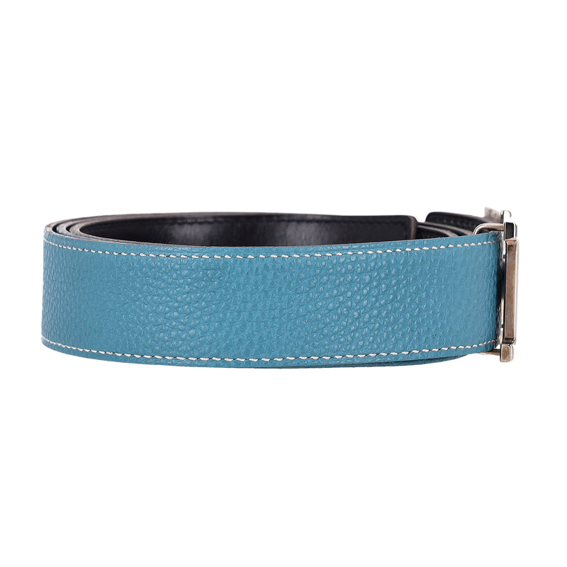 Hermes 'H' Buckle Togo Calfskin Reversible Belt