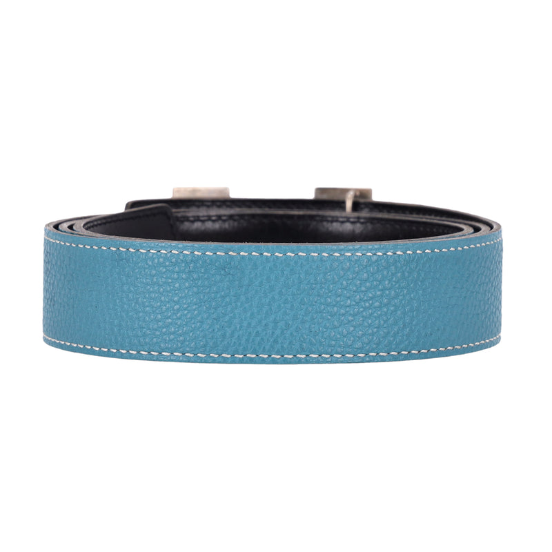 Hermes 'H' Buckle Togo Calfskin Reversible Belt