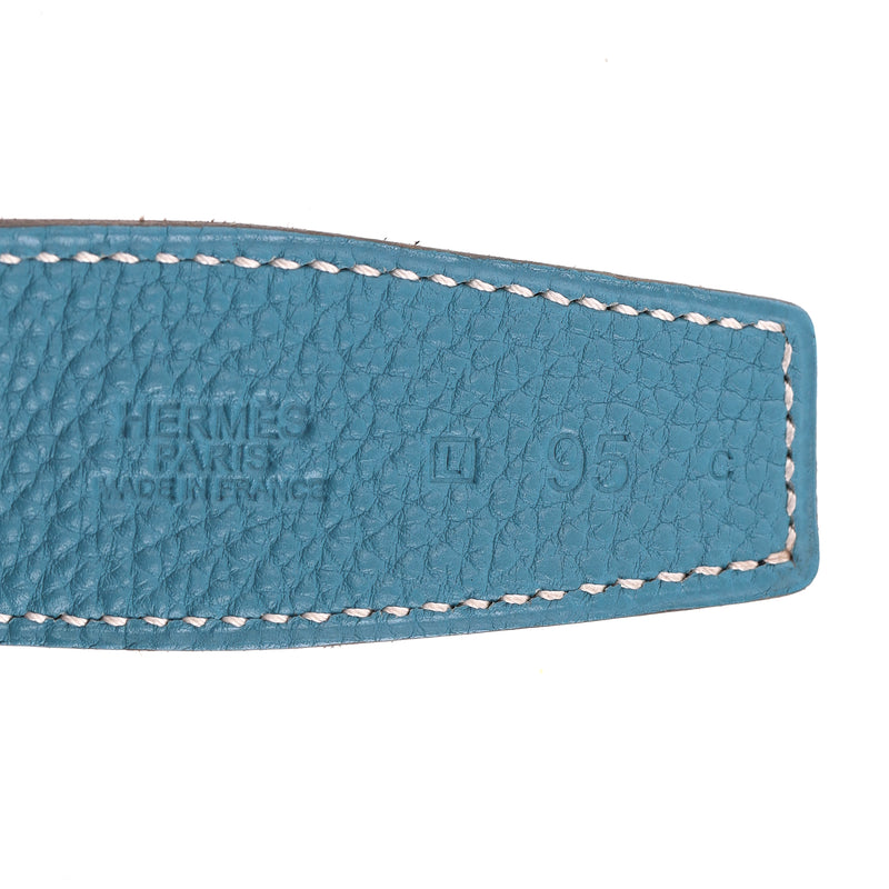 Hermes 'H' Buckle Togo Calfskin Reversible Belt