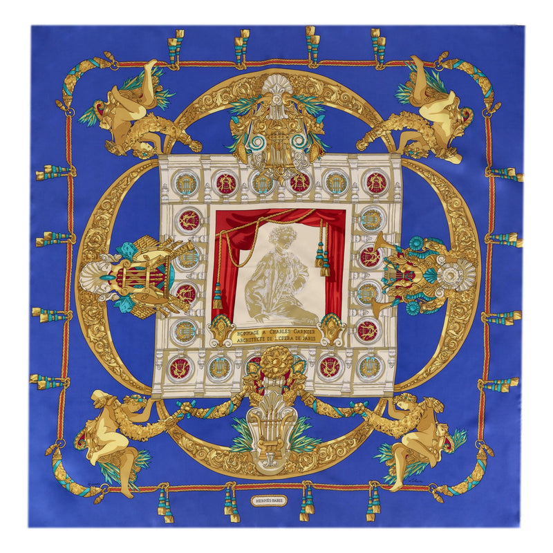 Hermes Hommage A Charles Garnier Silk Scarf