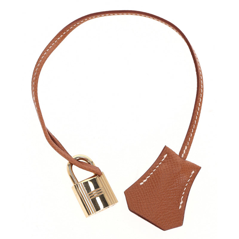 Hermes Togo Leather Clochette, Padlock & Keys Set