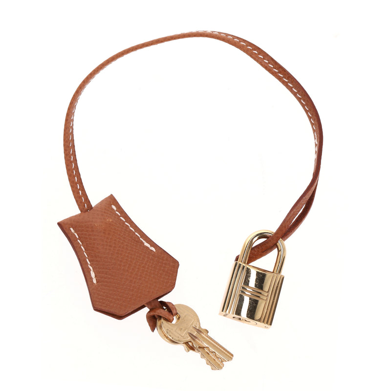 Hermes Togo Leather Clochette, Padlock & Keys Set