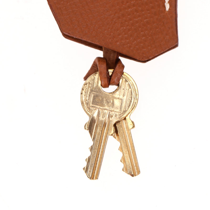 Hermes Togo Leather Clochette, Padlock & Keys Set