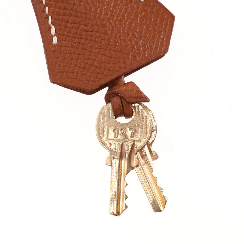 Hermes Togo Leather Clochette, Padlock & Keys Set