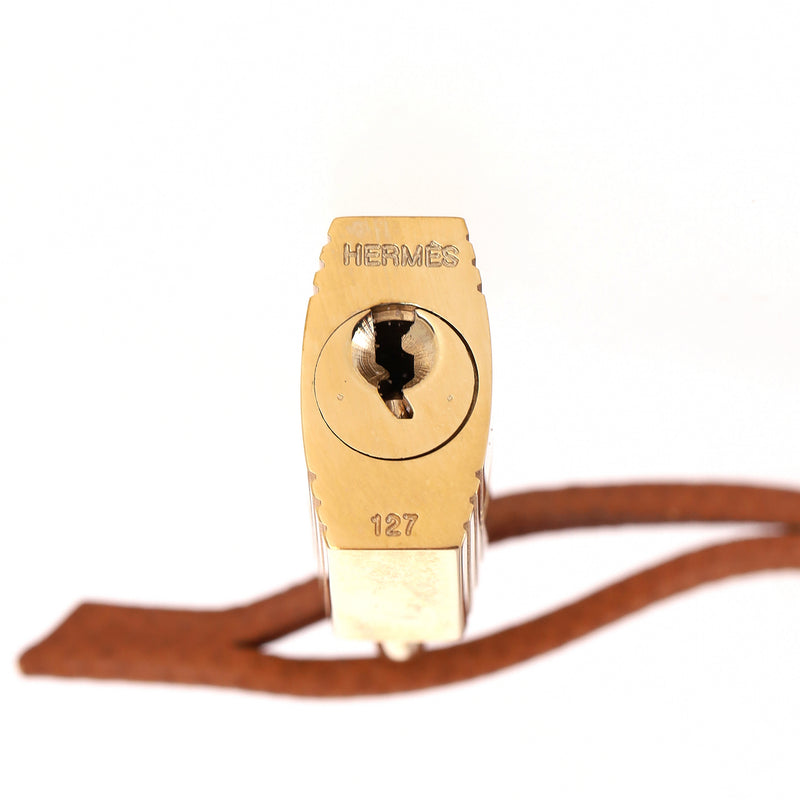 Hermes Togo Leather Clochette, Padlock & Keys Set