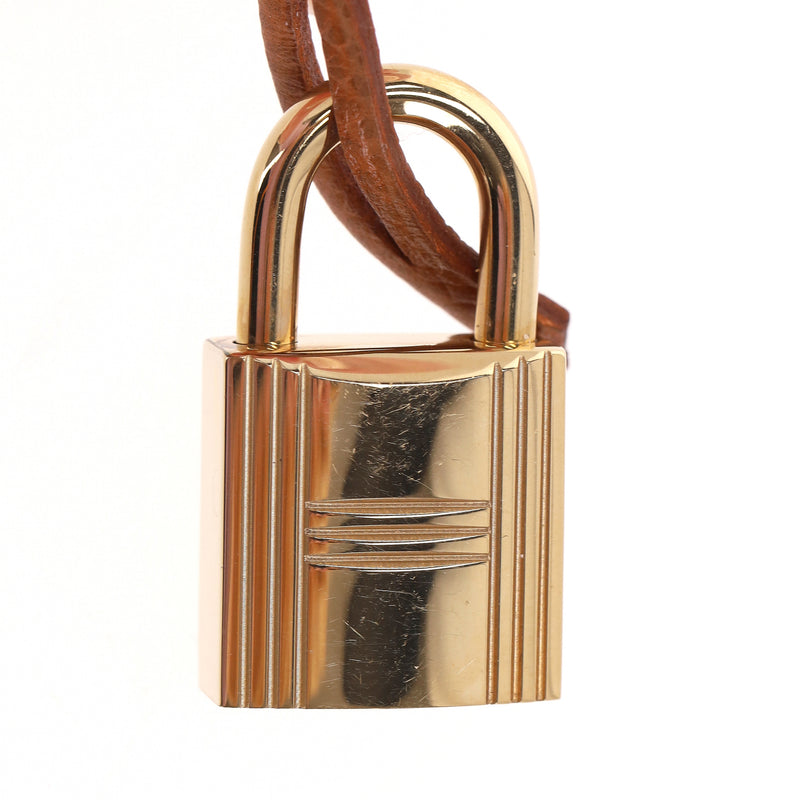 Hermes Togo Leather Clochette, Padlock & Keys Set