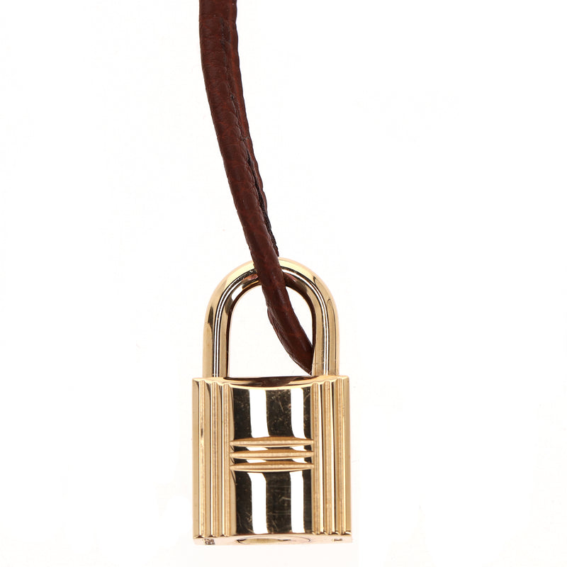 Hermes Togo Leather Clochette, Padlock & Keys Set