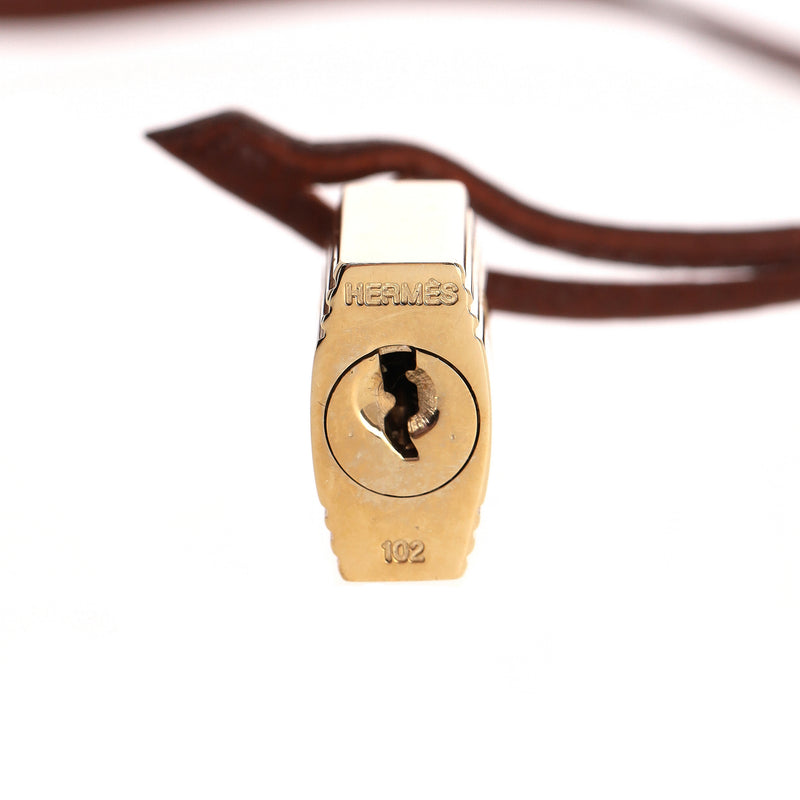 Hermes Togo Leather Clochette, Padlock & Keys Set