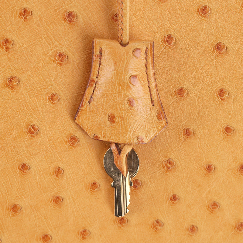 Hermes Vintage Ostrich Skin Bolide 35 Bag