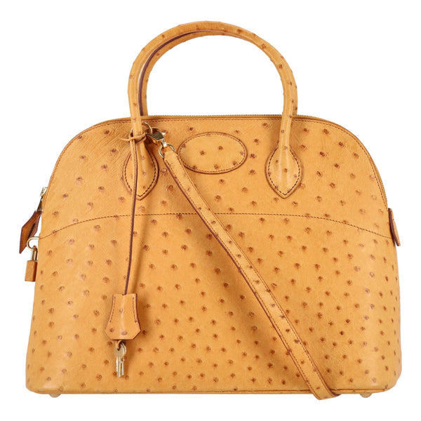 Hermes Vintage Ostrich Skin Bolide 35 Bag